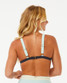 Rip Curl Women's Block Party Spliced Fixed Triangle Bikini Top in navy colorway