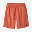 The Patagonia Boys' Baggies 7" Shorts straight-leg in Coho Coral
