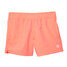TYLER'S Girls' Solid Volley Shorts in navy blue, angled side view.