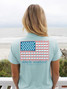 Simply Southern Women's Flag Track Tee in ice colorway
