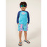 The Chubbies Toddler Magic Print Classic Swim Trunk in the Pink and Blue Lil Dino Print