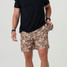 Burlebo Men's Everyday Performance Shorts in Pintail Camo/Brown Pocket lifestyle view
