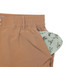 Burlebo Men's Everyday Performance Shorts in Desert Tan/Flying Ducks Green Pocket detail view