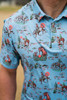 Burlebo Men's Performance Polo in Cowboy Up front view
