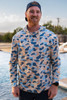 The Burlebo Men's Performance Hoodie in the Rockport Camo Colorway