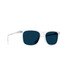 The Raen Wiley Sunglasses in the Crystal Clear and Polarized Blue Smoke Colorway