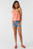 O'Neill Women's Anyka One Shoulder Top in burnt coral colorway