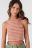 O'Neill Women's Jesse Daybreak Stripe Knit Tank Top in burnt coral colorway
