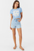 O'Neill Women's Heritage Daisy Crop Tee in hydrangea colorway