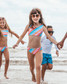 Feather 4 Arrow Girls' Summer Sun Reversible Swim Set in multi colorway