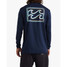 The Billabong Men's Crayon Wave Loose Fit Long Sleeve Surf Tee in Navy colorway
