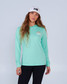 Salty Crew Women's Cruisin Hooded Sunshirt in seafoam colorway