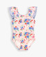 Ruffle Butts Toddler Girls' Coastal Breeze Floral Ruffle One Piece Swimsuit