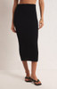 Z Supply Women's Aveen Midi Skirt in black colorway