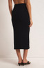 Z Supply Women's Aveen Midi Skirt in black colorway