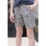 Burlebo Boys' Athletic Performance Shorts in Classic Deer Camo with Grey Pockets