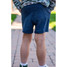 Burlebo Boys' Athletic Performance Shorts in Heather Navy with American Flag Pockets