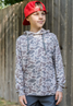 Burlebo Boys' Performance Hoodie in Deer Camo front view