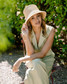 Hemlock Lenny Straw Bucket Hat in natural colorway side view