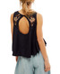 Free People Women's Fun And Flirty Embroidered Top in black combo colorway