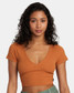 RVCA Women's Smitten Crop Top in terracotta colorway