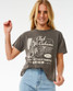 Rip Curl Women's Club Cabana Relaxed Tee in washed black colorway