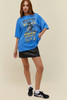 Daydreamer Women's Willie Nelson One Night Only Tee in azure blue colorway