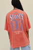 Daydreamer Women's Rolling Stones World Tour 94-95 Tee in tiger lily acid wash colorway