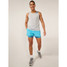 The Chubbies Men's 4 inch Ultimate Training Shorts in Light Blue with Light Blue Dinosaur Liner