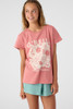 O'Neill Girls' Heritage Daisy T-Shirt in canyon rose colorway