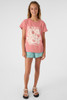 O'Neill Girls' Heritage Daisy T-Shirt in canyon rose colorway