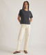 Marine Layer Women's Slub Boxy Crop Tee Soft Black front