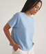 Marine Layer Women's Sadie Vintage Slub Crop Tee in BelAir Blue colorway