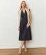 Marine Layer Women's Camila Midi Dress in Black full length