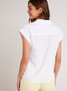 Bella Dahl Women's Two Pocket Rolled Sleeve Button Down Top in white colorway