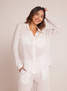 Bella Dahl Women's Oversized Button Down Top in white colorway