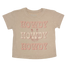 Tiny Whales Girls' Howdy Tee in Mineral Wheat colorway