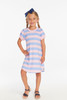 Chaser Girls' Puff Sleeve Bubblegum Stripe wide Dress