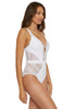 Becca Women's Color Play Plunge One Piece Swimsuit in White colorway