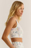 Z Supply Women's Zoe Staycation Tank Bra in White Shell colorway