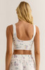 Z Supply Women's Zoe Staycation Tank Bra in White Shell colorway