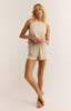 Z Supply Women's Warmer Days Tank in Heather Linen colorway