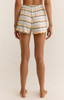 Z Supply Women's Soft Spot Stripe Shorts in White Shell colorway