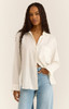 Z Supply Women's The Perfect Linen Top in White colorway