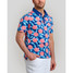 The Jersey Embroidered Polo Shirt Men's Tropical Mums Polo in Navy