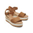 TOMS Women's Diana Wedge Sandals in Tan Leather colorway