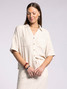 Black Basic Cap Sleeve T-Shirt Women's Alcove Shirt in Taupe colorway