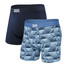 The Saxx Men's Ultra 2 Pack Boxer Briefs in Dazed Argyle and Navy