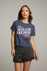 Chaser Women's Willie Nelson Roses Tee in Sapphire colorway