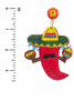 JOIA Seed Bead Fiesta Chili Dangle Earrings in Red / Yellow / Green colors